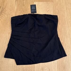 LOFT Versa Tube Top Pleated Size 6 Black